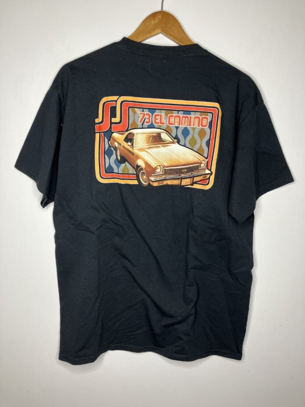 Vintage Goods '73 El Camino T-Shirt Men's Large Black Cotton Classic Car Graphic